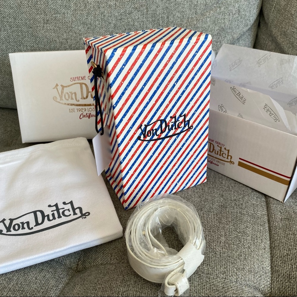 Von Dutch Rare Barber Stripe Purse Magnetic Bag